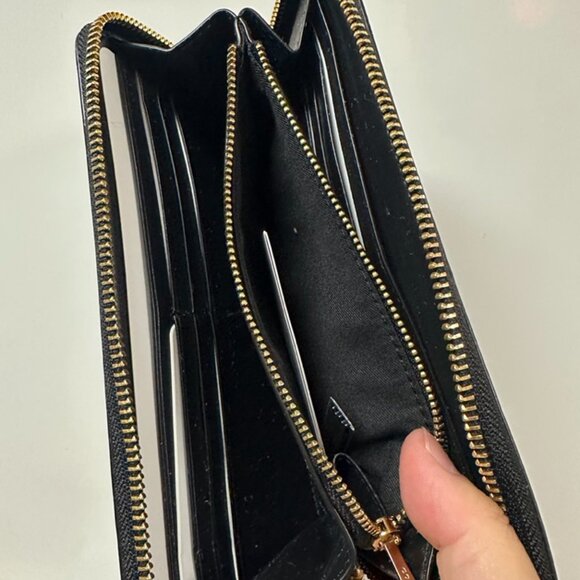 NWT!RARE! Coach F76971 Accordion Zip Wallet With Signature Canvas In Brown/Black - Picture 9 of 11